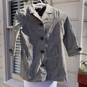 GYMBOREE Brown Checkered Toddler Rain Coat Size S 5-6